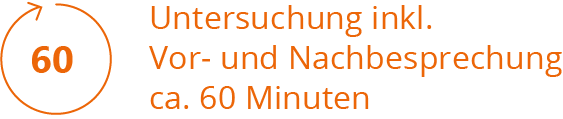 Untersuchung inkl. Vor- und Nachbesprechung ca. 60 Minuten